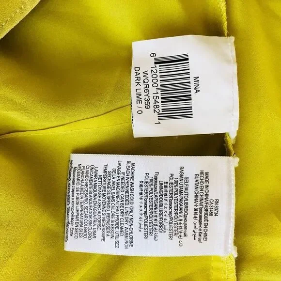 BCBGMAXAZRIA Mina Dark Lime One Shoulder Mini Dress - Picture 12 of 15